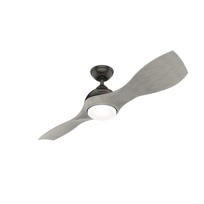 Hunter Fan Co Hunter 56 inch Milstream Noble Bronze Damp Rated Ceiling Fan with LED Light Kit and Handheld Remote Bronze/Brown