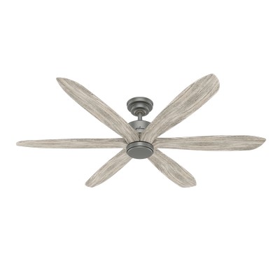 Hunter Fan Co Hunter 58 inch Rhinebeck Matte Silver Ceiling Fan and Wall Control Silver