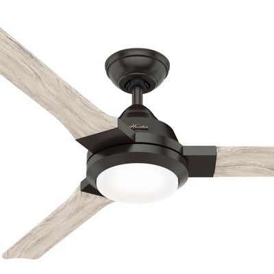 Hunter Fan Co Hunter 54 inch Leti Noble Bronze Ceiling Fan with LED Light Kit and Wall Control Bronze/Brown