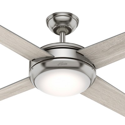 Hunter Fan Co Hunter 52 inch Marconi Brushed Nickel Ceiling Fan with LED Light Kit and Wall Control Brushed Nickel/Chrome