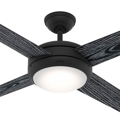 Hunter Fan Co Hunter 52 inch Marconi Matte Black Ceiling Fan with LED Light Kit and Wall Control Black