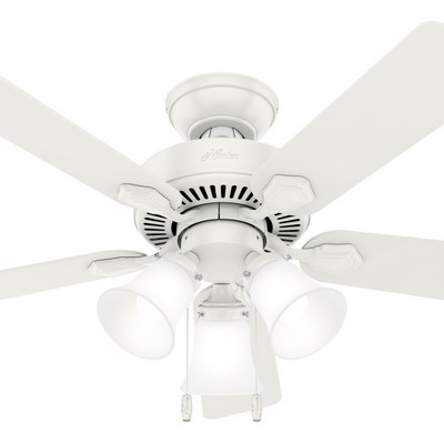 Hunter Fan Co Hunter 44 inch Swanson Fresh White Ceiling Fan with LED Light Kit and Pull Chain White