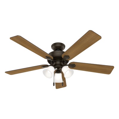 Hunter Fan Co Hunter 52 inch Swanson New Bronze Ceiling Fan with LED Light Kit and Pull Chain Bronze/Brown