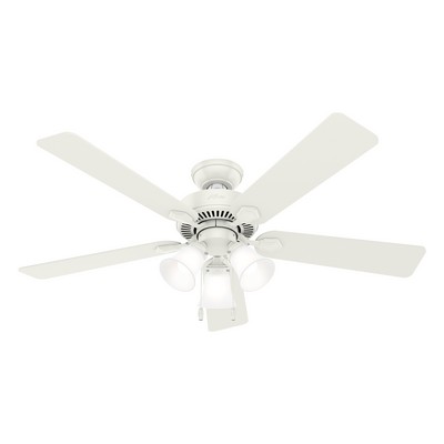 Hunter Fan Co Hunter 52 inch Swanson Fresh White Ceiling Fan with LED Light Kit and Pull Chain White