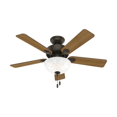 Hunter Fan Co Hunter 44 inch Swanson New Bronze Ceiling Fan with LED Light Kit and Pull Chain Bronze/Brown