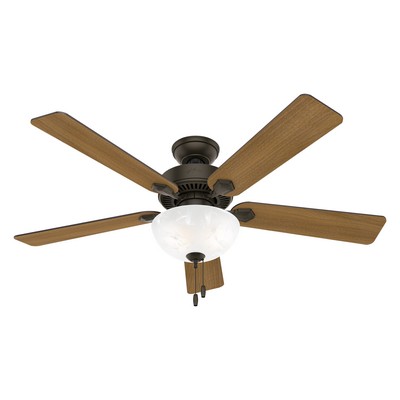 Hunter Fan Co Hunter 52 inch Swanson New Bronze Ceiling Fan with LED Light Kit and Pull Chain Bronze/Brown