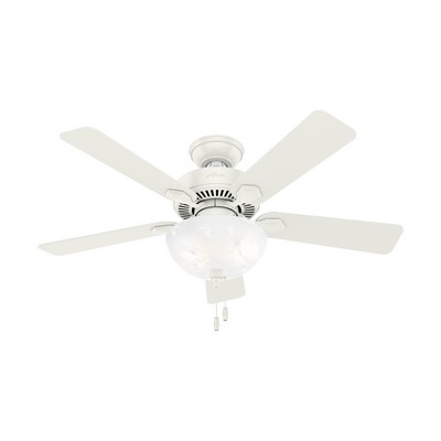 Hunter Fan Co Hunter 44 inch Swanson Fresh White Ceiling Fan with LED Light Kit and Pull Chain White