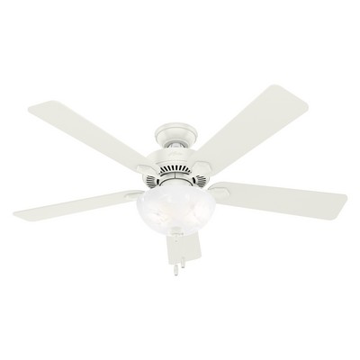 Hunter Fan Co Hunter 52 inch Swanson Fresh White Ceiling Fan with LED Light Kit and Pull Chain White