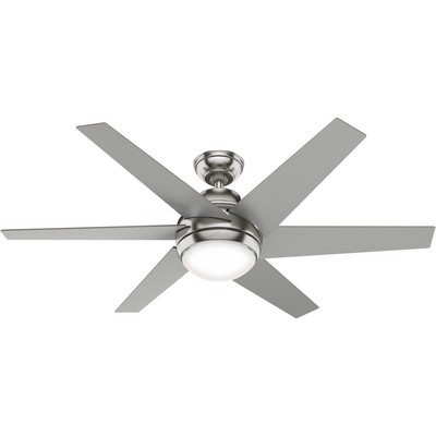 Hunter Fan Co Hunter 52 inch Sotto Brushed Nickel Ceiling Fan with LED Light Kit and Handheld Remote Brushed Nickel/Chrome