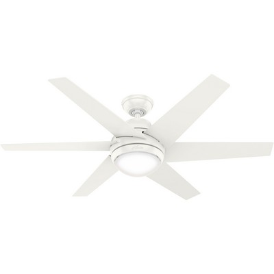 Hunter Fan Co Hunter 52 inch Sotto Fresh White Ceiling Fan with LED Light Kit and Handheld Remote White