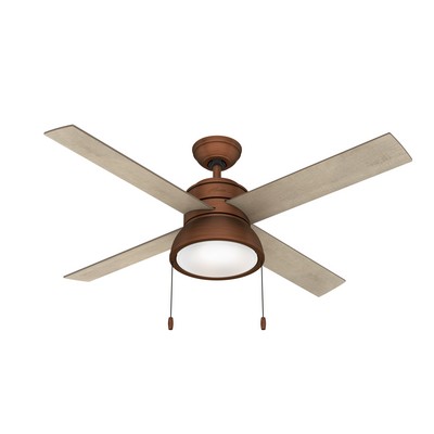 Hunter Fan Co Hunter 52 inch Loki Weathered Copper Ceiling Fan with LED Light Kit and Pull Chain Bronze/Brown