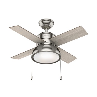 Hunter Fan Co Hunter 36 inch Loki Brushed Nickel Ceiling Fan with LED Light Kit and Pull Chain Brushed Nickel/Chrome