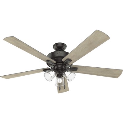 Hunter Fan Co Hunter 60 inch Crestfield Noble Bronze Ceiling Fan with LED Light Kit and Pull Chain Bronze/Brown