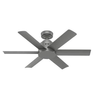 Hunter Fan Co Hunter 44 inch Kennicott Matte Silver Damp Rated Ceiling Fan and Wall Control Silver