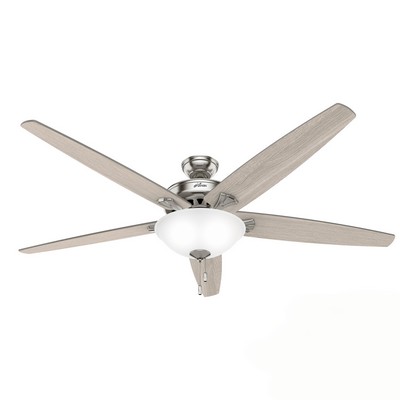 Hunter Fan Co Hunter 70 inch Stockbridge Brushed Nickel Ceiling Fan with LED Light Kit and Pull Chain Brushed Nickel/Chrome