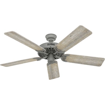 Hunter Fan Co Hunter 52 inch Hunter Original Matte Silver Damp Rated Ceiling Fan and Pull Chain Silver