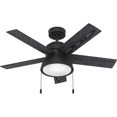 Hunter Fan Co Hunter 44 inch Lilliput Matte Black Ceiling Fan with LED Light Kit and Pull Chain Black