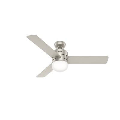 Hunter Fan Co Hunter 54 inch Neutron Wi-Fi Matte Nickel Ceiling Fan with LED Light Kit and Handheld Remote Brushed Nickel/Chrome