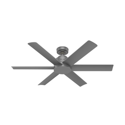 Hunter Fan Co Hunter 52 inch Kennicott Matte Silver Damp Rated Ceiling Fan and Wall Control Silver