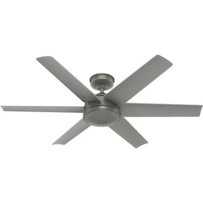 Hunter Fan Co Hunter 52 inch Jetty Matte Silver WeatherMax Indoor / Outdoor Ceiling Fan and Wall Control Silver