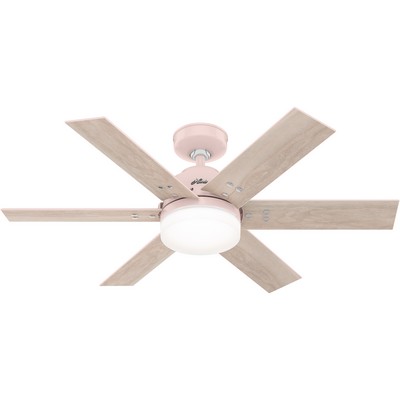 Hunter Fan Co Hunter 44 inch Pacer Blush Pink Ceiling Fan with LED Light Kit and Handheld Remote Pink