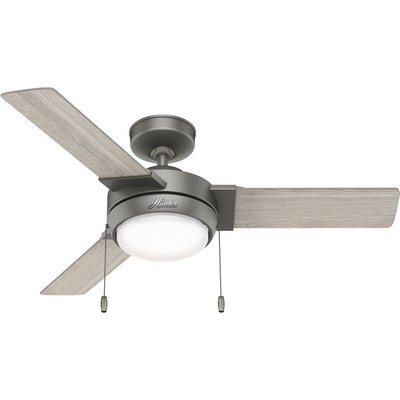 Hunter Fan Co Hunter 44 inch Mesquite Matte Silver Ceiling Fan with LED Light Kit and Pull Chain Silver