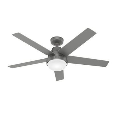 Hunter Fan Co Hunter 52 inch Aerodyne Wi-Fi Matte Silver Ceiling Fan with LED Light Kit and Handheld Remote Silver