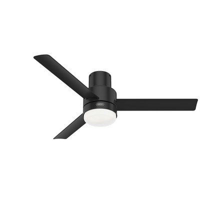 Hunter Fan Co Hunter 52 inch Gilmour Matte Black Low Profile Damp Rated Ceiling Fan with LED Light Kit and Handhel Black