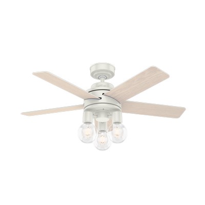 Hunter Fan Co Hunter 44 inch Hardwick Fresh White Ceiling Fan with LED Light Kit and Handheld Remote White