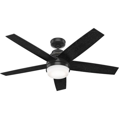 Hunter Fan Co Hunter 52 inch Exton Wi-Fi Matte Black Ceiling Fan with LED Light Kit and Handheld Remote Black