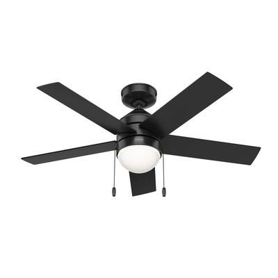 Hunter Fan Co Hunter 44 inch Rogers Matte Black Ceiling Fan with LED Light Kit and Pull Chain Black