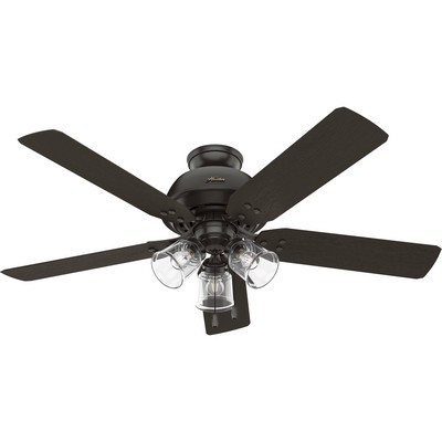 Hunter Fan Co Hunter 52 inch River Ridge Noble Bronze Damp Rated Ceiling Fan with LED Light Kit and Pull Chain Bronze/Brown