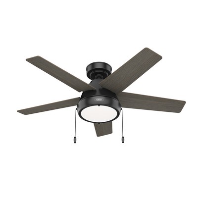 Hunter Fan Co Hunter 44 inch Burroughs Matte Black Ceiling Fan with LED Light Kit and Pull Chain Black