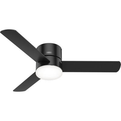 Hunter Fan Co Hunter 52 inch Minimus Matte Black Low Profile Ceiling Fan with LED Light Kit and Handheld Remote Black