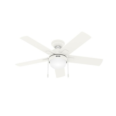 Hunter Fan Co Hunter 44 inch Zeal Matte White Ceiling Fan with LED Light Kit and Pull Chain White