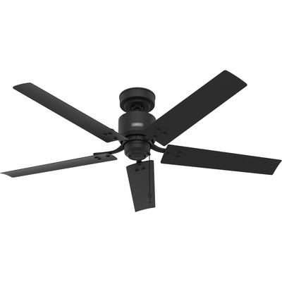 Hunter Fan Co Hunter 52 inch Windbound Matte Black Damp Rated Ceiling Fan and Pull Chain Black