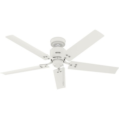 Hunter Fan Co Hunter 52 inch Windbound Matte White Damp Rated Ceiling Fan and Pull Chain White