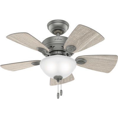 Hunter Fan Co Hunter 34 inch Watson Matte Silver Ceiling Fan with LED Light Kit and Pull Chain Silver