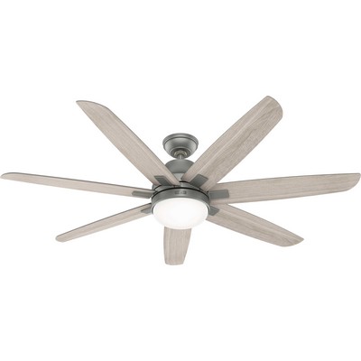 Hunter Fan Co Hunter 60 inch Wilder Matte Silver Ceiling Fan with LED Light Kit and Wall Control Silver