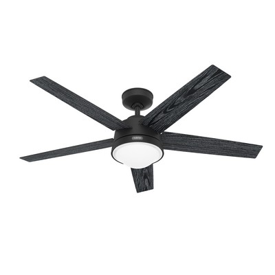 Hunter Fan Co Hunter 52 inch Lykke Matte Black Ceiling Fan with LED Light Kit and Handheld Remote Black