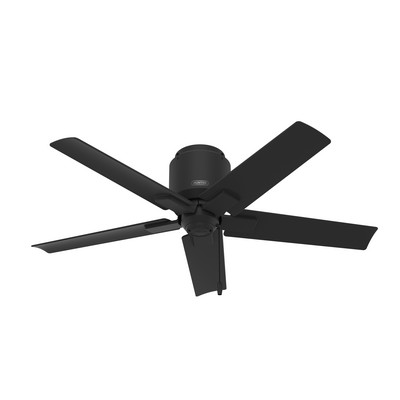 Hunter Fan Co Hunter 44 inch Terrace Cove Matte Black Low Profile Damp Rated Ceiling Fan and Pull Chain Black