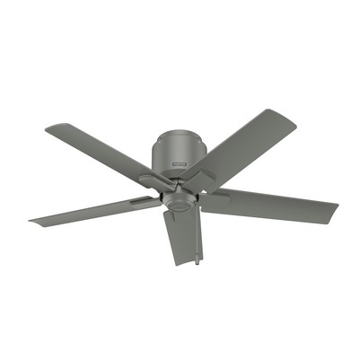 Hunter Fan Co Hunter 44 inch Terrace Cove Matte Silver Low Profile Damp Rated Ceiling Fan and Pull Chain Silver