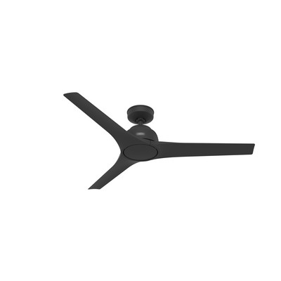 Hunter Fan Co Hunter 52 inch Gallegos Matte Black Damp Rated Ceiling Fan and Wall Control Black