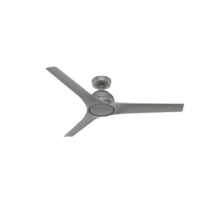 Hunter Fan Co Hunter 52 inch Gallegos Matte Silver Damp Rated Ceiling Fan and Wall Control Silver