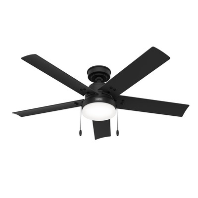 Hunter Fan Co Hunter 52 inch Sea Point Matte Black WeatherMax Indoor / Outdoor Ceiling Fan with LED Light Kit and  Black