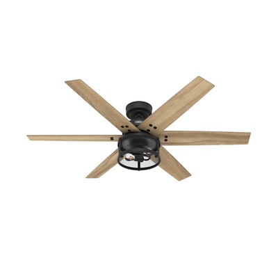 Hunter Fan Co Hunter 52 inch Houston Matte Black Ceiling Fan with LED Light Kit and Handheld Remote Black