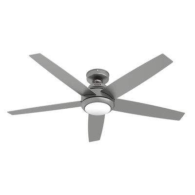 Hunter Fan Co Hunter 52 inch Zayden Matte Silver Ceiling Fan with LED Light Kit and Handheld Remote Silver