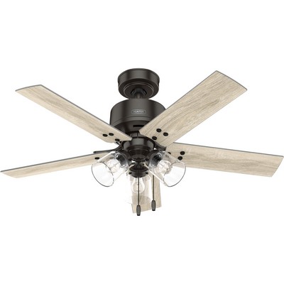 Hunter Fan Co Hunter 44 inch Sencillo Noble Bronze Ceiling Fan with LED Light Kit and Pull Chain Bronze/Brown