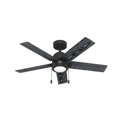 Hunter Fan Co Hunter 44 inch Erling Matte Black Ceiling Fan with LED Light Kit and Pull Chain Black