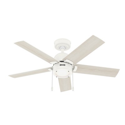 Hunter Fan Co Hunter 44 inch Erling Matte White Ceiling Fan with LED Light Kit and Pull Chain White